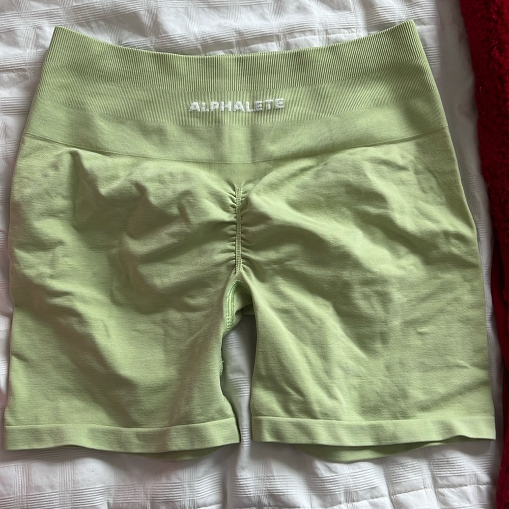Green Alphalete biker shorts!